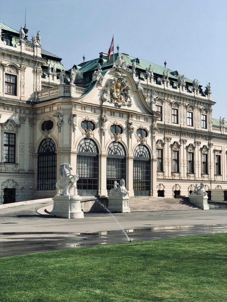 Grand historic building in Austria representing university student life